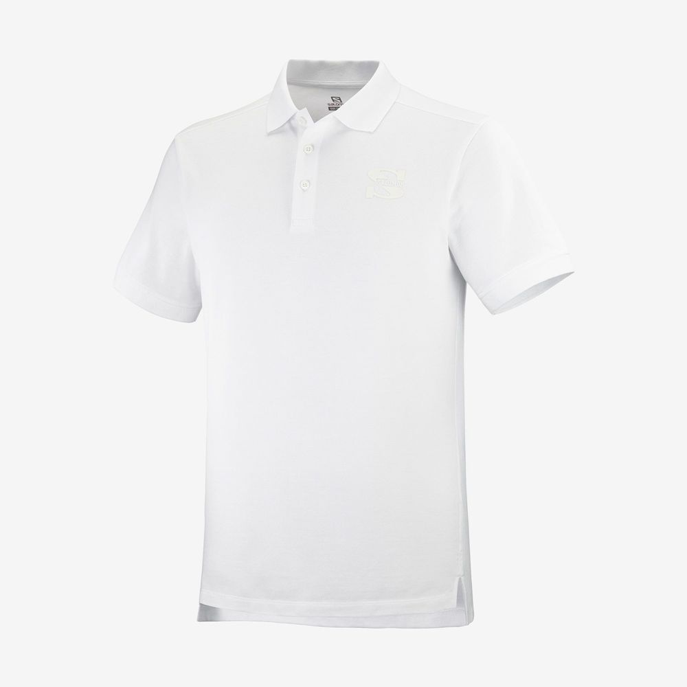 SALOMON UK OUTLIFE SS POLO M - Mens T-shirts White,HAKZ40951